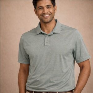 Fennec High Flyers Golf Polo Shirt Men’s Large Aqua Green Striped